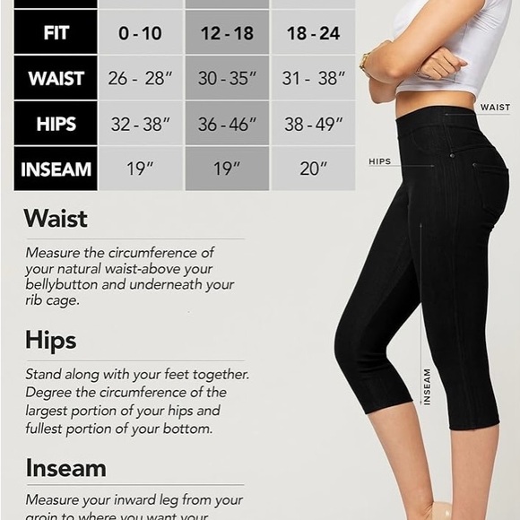 Time and Tru fitted strech capri in small size and black color - Picture 4 of 8